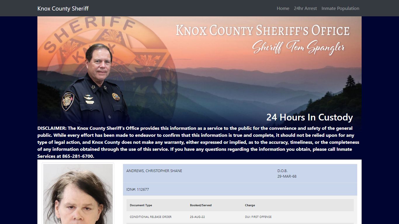 Knox County Tennessee - Sheriff - 24 Hour Arrests